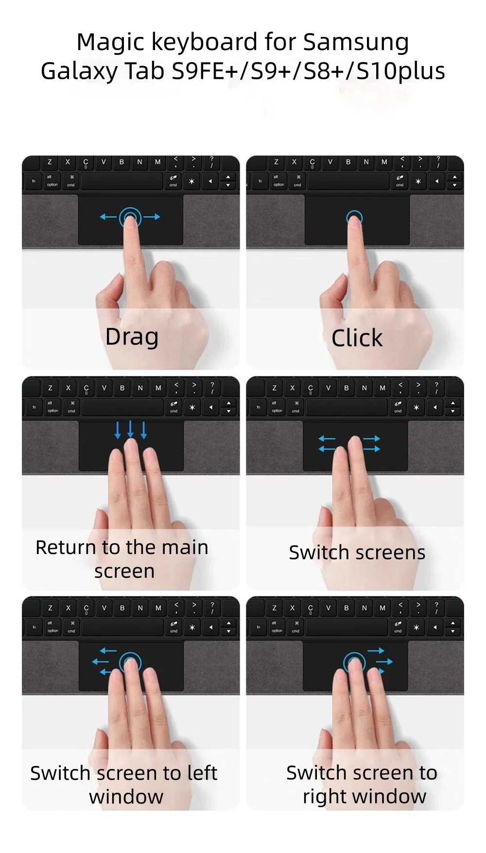 s10ultra 146 pu leather magnetic multi hand gesture touched scissor switch laudtec-2