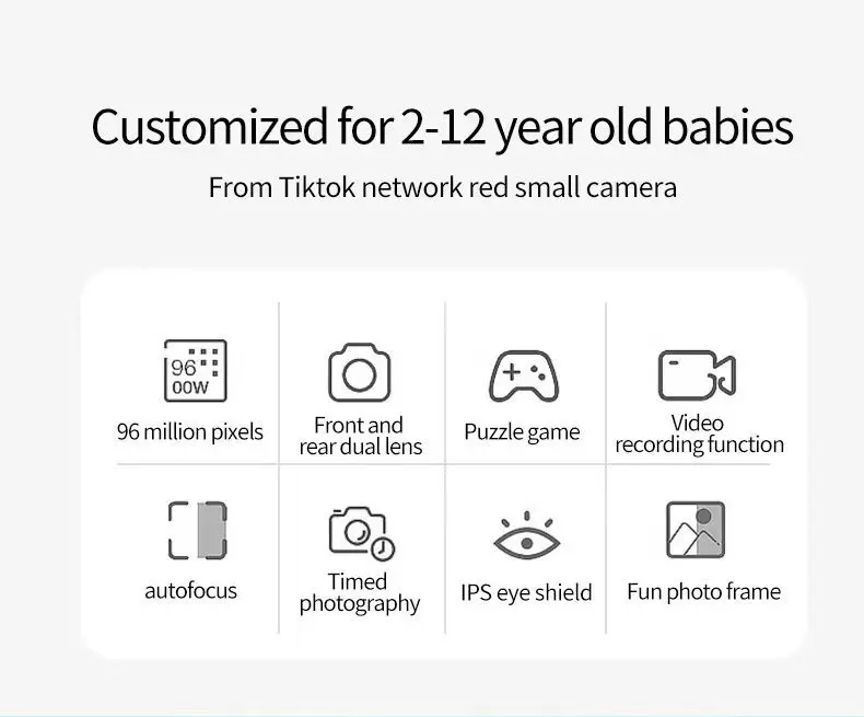 2024照片视频数码相机卡通1080P高清双相机