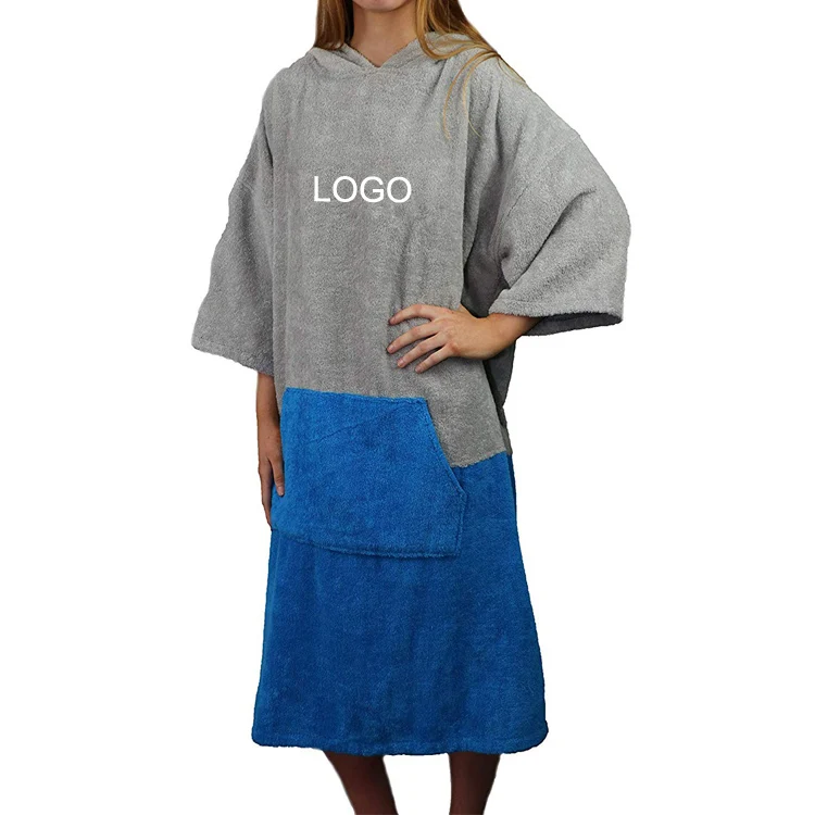 surf poncho towel microfiber wetsuit changing robe custom hooded poncho towel for adults
