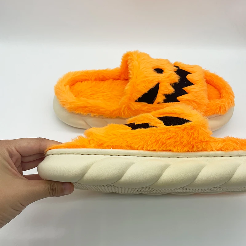 Popular hot sale pumpkin skull indoor slipper wear halloween slippers for house slippers