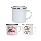 Tin Mugs Custom Logo Personalized Sublimation Enamel Metal Camping Bulk Christmas Cups Tin Mugs
