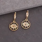 Earrings High Quality Bohemia Style Gold Plated 316l Stainless Steel Evil Eyes Pendant Earrings For Women