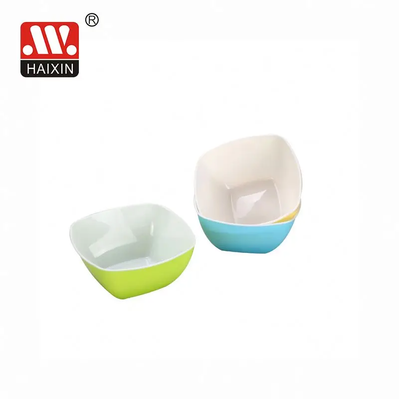 0.68L double colored square salad bowl