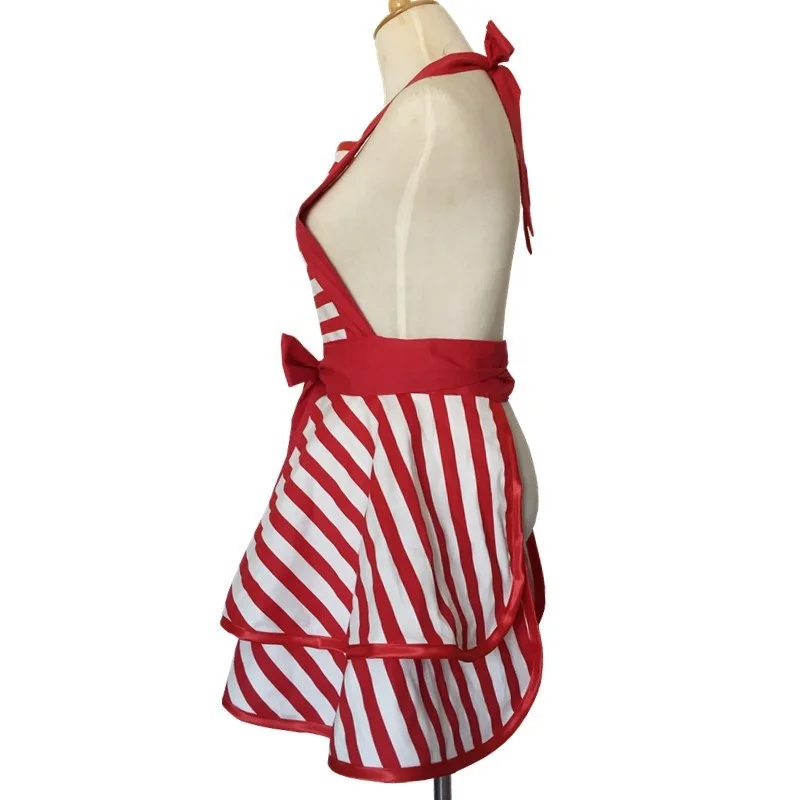 Flower and Stripe Dot Various Printing Custom Kitchen Apron For Kitchen Cleaning Cooking Women Aprons