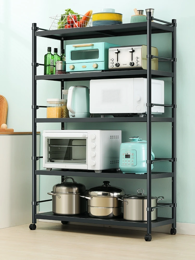 Factory wholesale kitchen shelf adjustable shelf modern five layer metal open storage rack