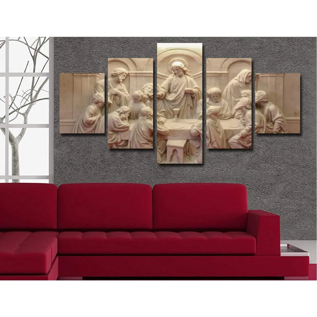 Custom 5-Piece Canvas Wall Art Print Set Jesus' Last Supper Christian Decor MOQ 1 Ultima Cena Paintings H959a88d0738d468ca1bf0299e8d99402c