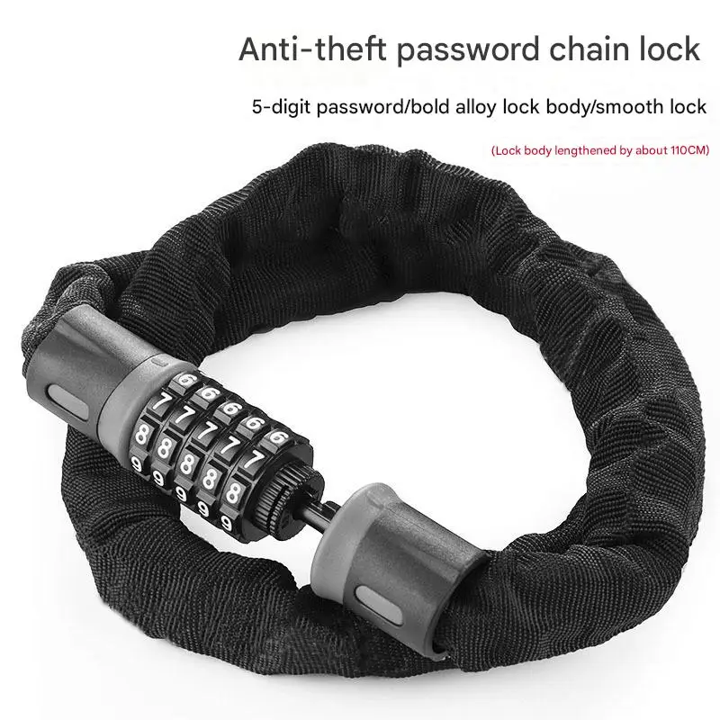 Portable Password-Lock Chain Accessory for Electric Battery Bicycles and Motorcycles Convenient Anti-Theft Accessory
