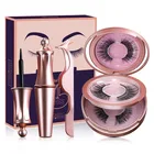 Eyelash False 2021 Newest Styles 3d Magnetic False Eyelashes Magnetic Liquid Eyeliner And Tweezer Customized Set