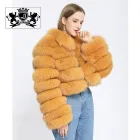Fox Fox Fur Coat Short Low MOQ Hot Selling Spring Short Style 4 Sections Ladies Fur Cloth Warm Real Fox Fur Coat Women