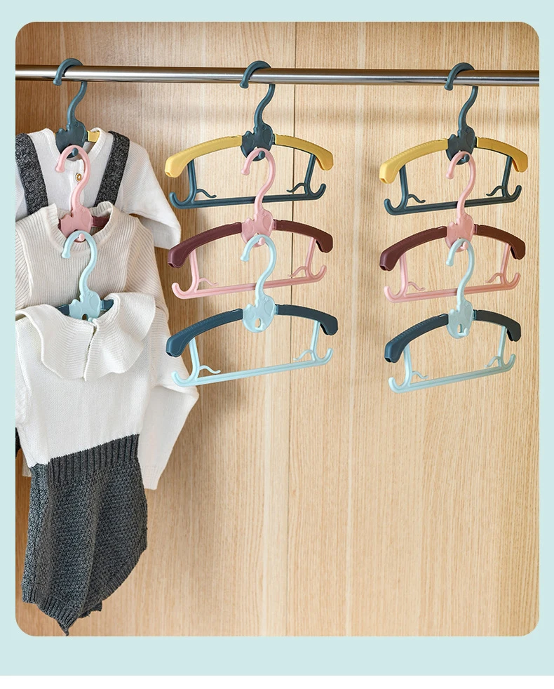 DS964 Adjustable Hangers Non-Slip and Extendable Laundry Infant Hangers Basics Retractable Toddler Infant Baby Plastic Hangers