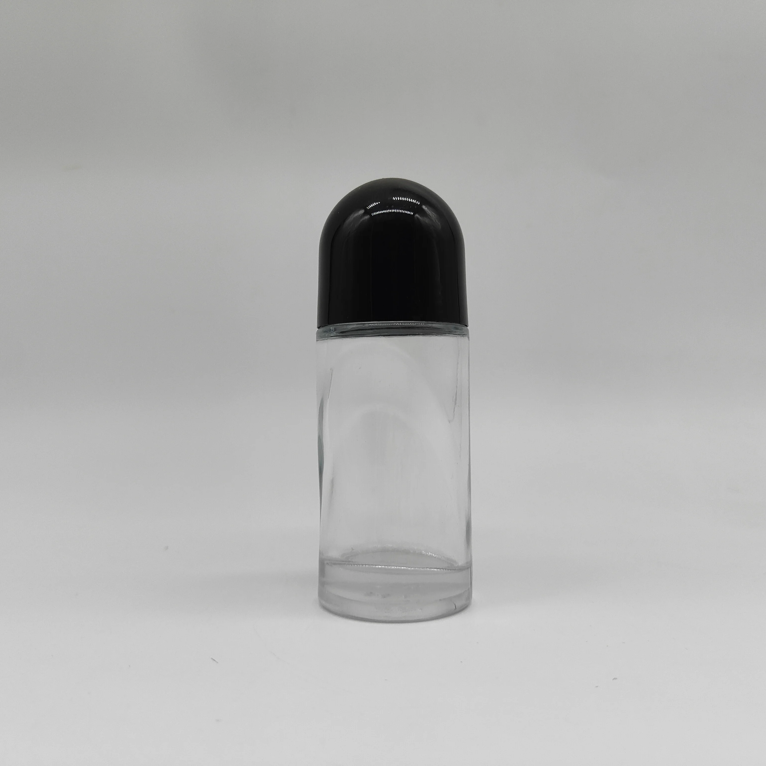 product 50ml hot sale empty clear essential oil bottle glass perfume bottle roller glass bottle with black pp lid-25