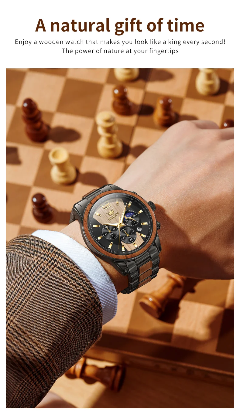 Olevs 3645 Luxury Man Watches Waterproof Luminous Hands Calendar Chronograph Quartz Wristwatch for Men Montre Relojes Homme Uhr