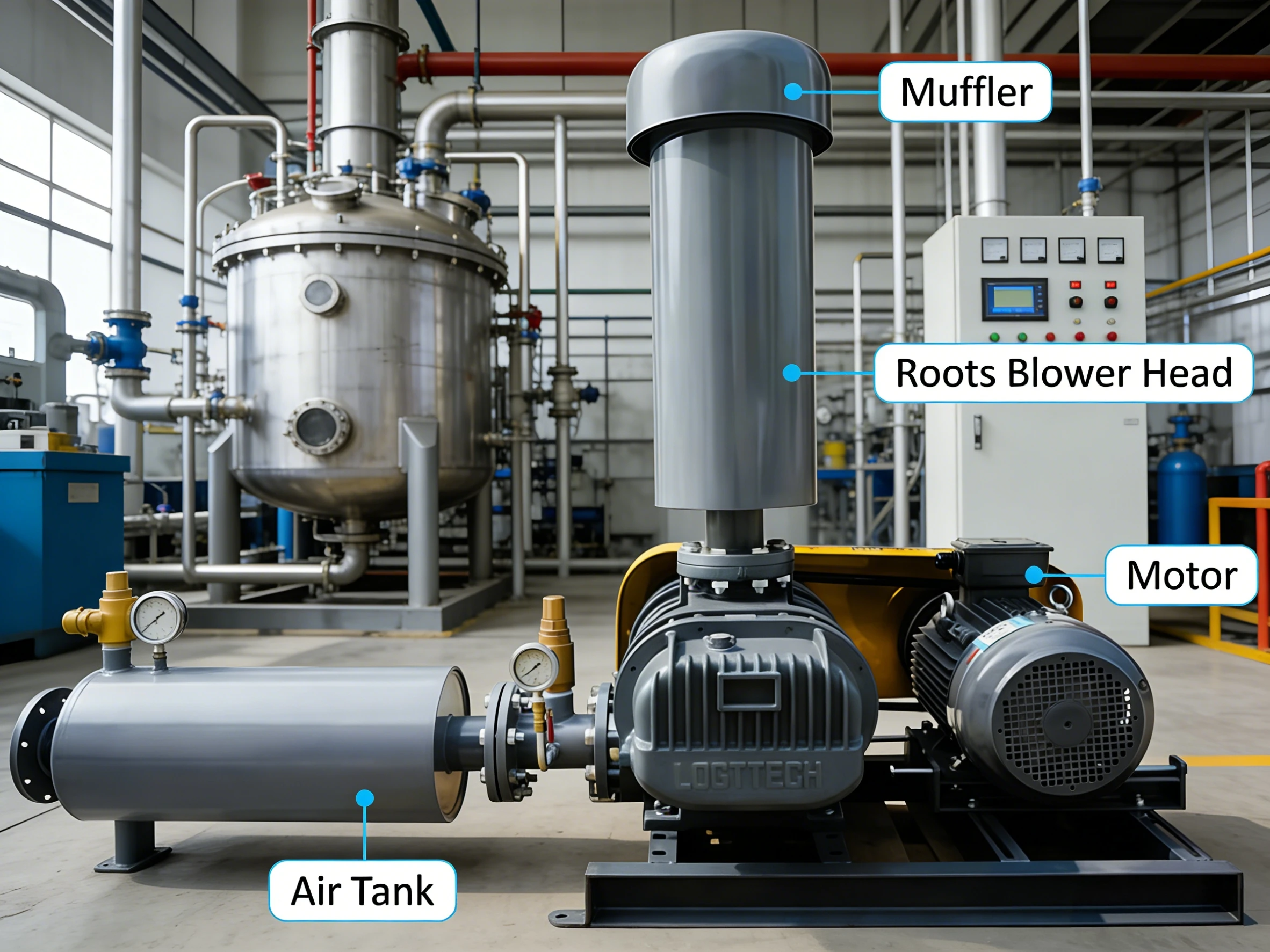 Roots Blower, LOGTTECH, 5hp, Cast - detail 42