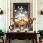 Nativity Hand Made Religious Christmas Decoration JOY Figurine Polyresin Nativity Set