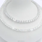 Cz 925 Sliver Tennis Chain Iced Out Aaa Hiphop Silver Plated 3mm CZ Jewelry Diamond Tennis Necklace