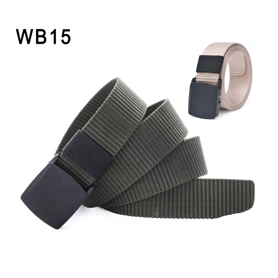 Stocking Wholesale Men's Nylon Fabric Waist belt Plastic Buckle Military Tactical Combat Belt Hunting Hiking  Sports Waistbelt