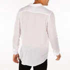 White Shirt Shirts Custom Long Sleeve Loose Vintage White Plain 100% Cotton Pocket Men Shirt