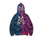 Men's Jacket Wholesale Hot Sale Men's Shark Head Thin Coat Full Zipper Camouflage Jacket Hoodie
