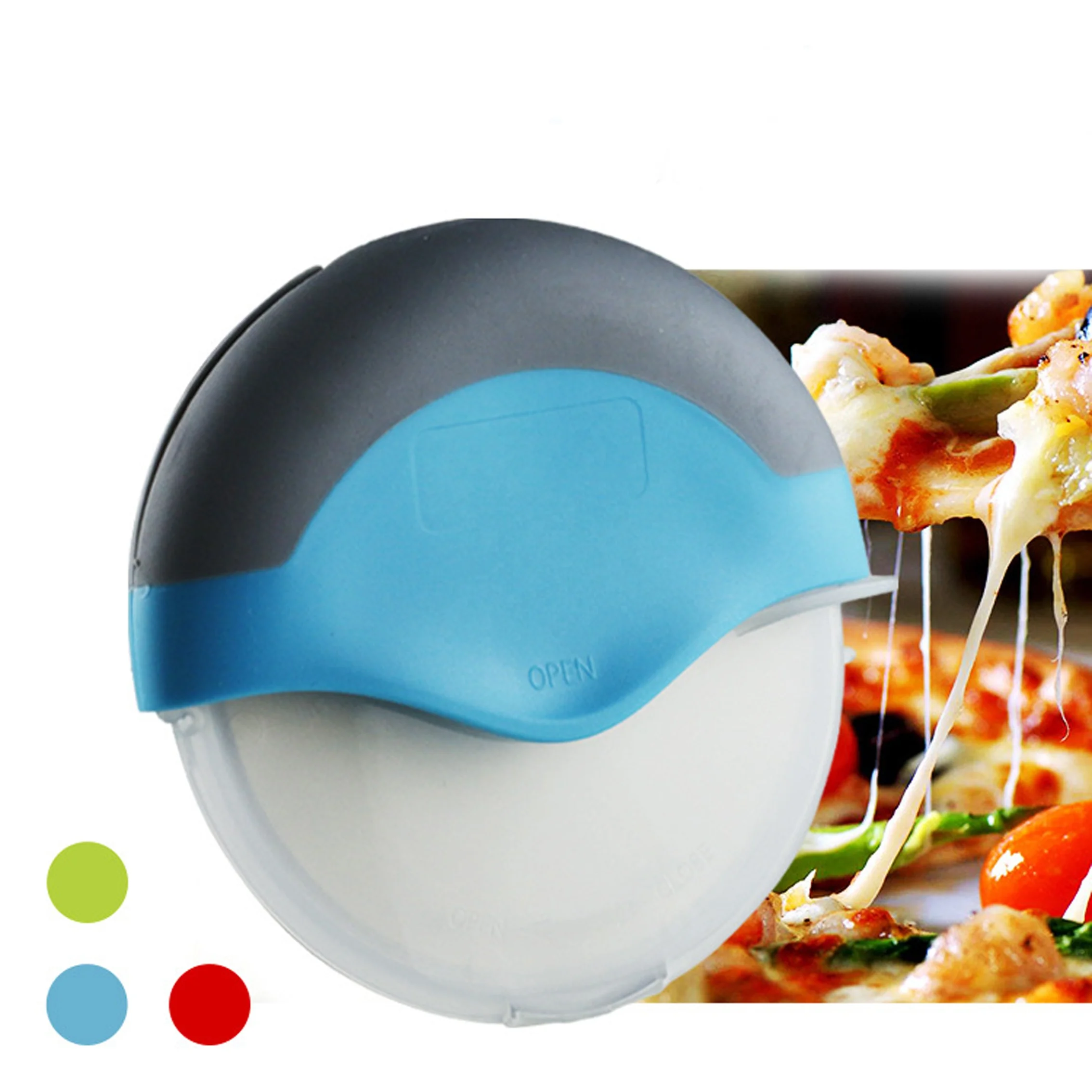 2023 New Design Stainless Steel Ultra Sharp Pizza Wheel Knife With Protective Cover Detachable Kitchen Accessories