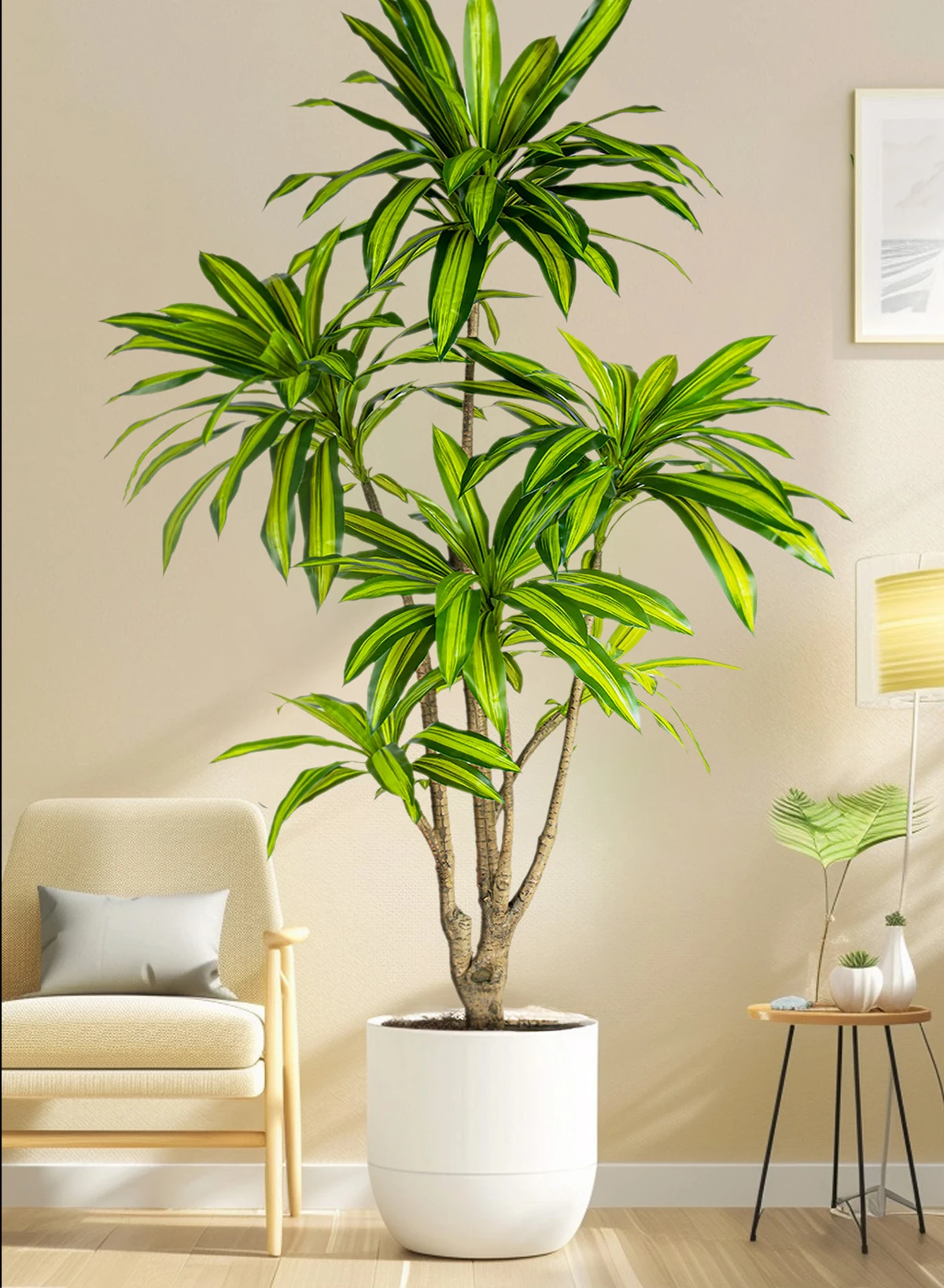 Artificial Simulated Dracaena Fragrans Plastic Decorative Green Tree for Home or Office Pot Decorative Christmas Garden Greenery supplier