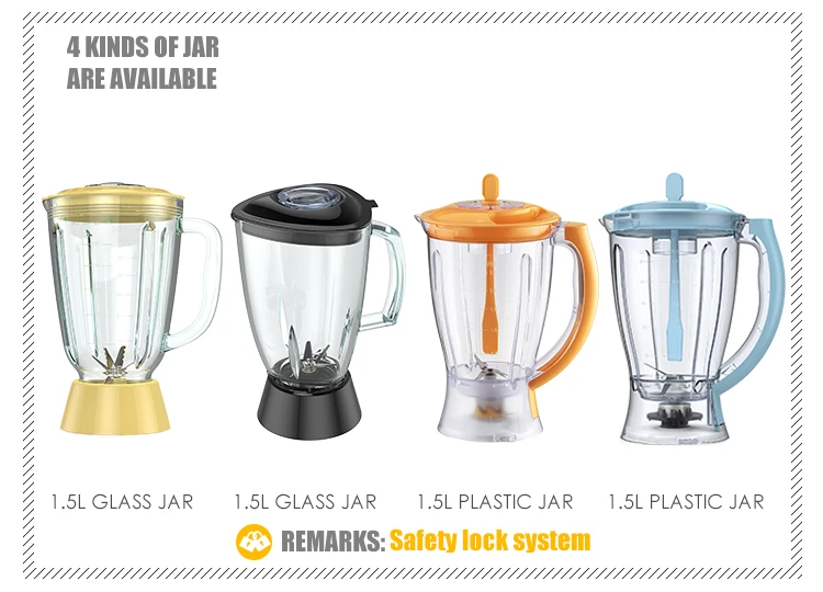 Processador de alimentos 2 em 1 Licuadoras 1,5L para uso doméstico Moedor manual e liquidificador de smoothie