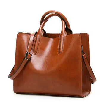 Wholesale PU leather women hand bags shoulder tote handbags ladies