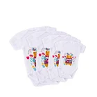Baby Cotton Feeling Polyester Personalized Baby Onesie Jumpsuit With Sleeve For Sublimation Printing