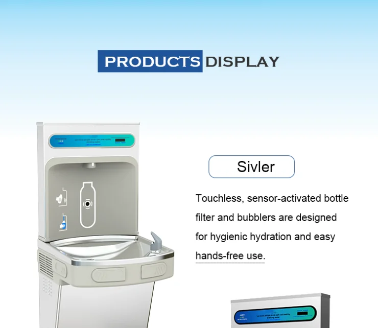 domestic direct wall mounted drinking fountain with bottle refill