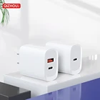 Usb 20W USB C Travel Charger For IPhone 12 Fast Charger 2-Port USB Power Adapter PD 3.0 With USB C And QC 3.0 USB A