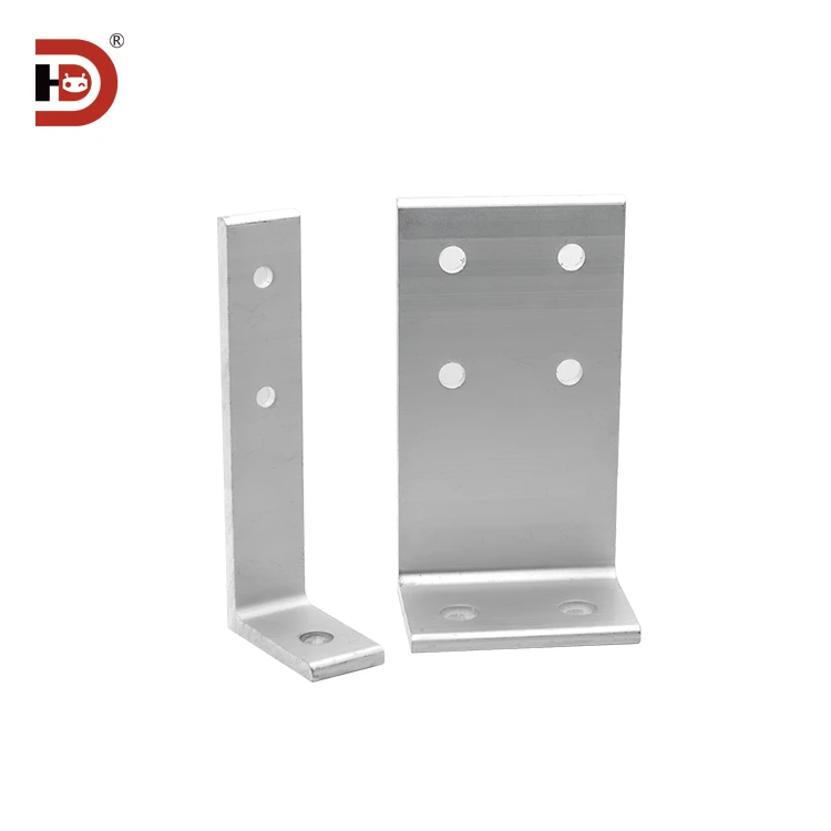 Aluminum L-shaped Foot Connector, square Foot Cup, Ground Fixing Component, Foot Fence Base, Guardrail Support Fastener details