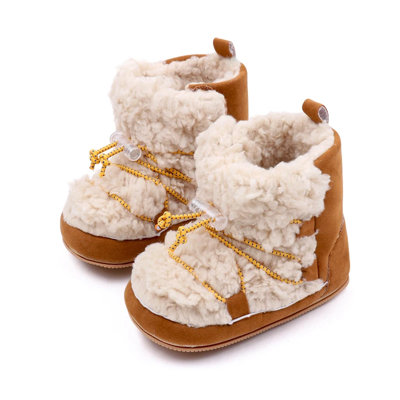 Autumn and Winter New Baby Thick Warm Coral Velvet Warm Soft Sole Toddler Cotton Boots factory