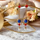 Long Pearl Earrings Wholesale Classical Temperament Long Pearl 925 Silver Needle Hanfu Earrings For Women