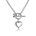 Dylam Trendy Silver S925 18k Gold Plated Love Pendant OT Clip Necklace Jewelry For Women