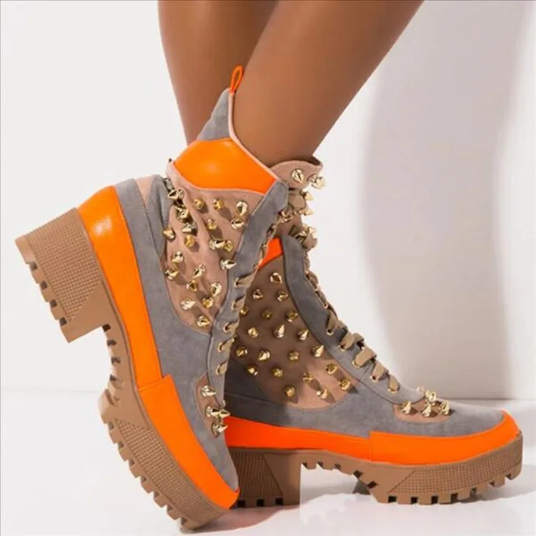 chunky spiked boots