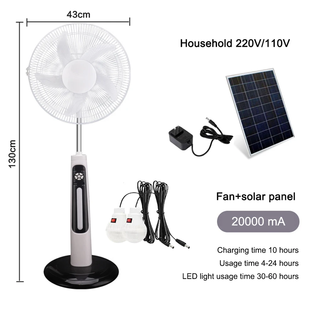 Rechargeable Stand Fan, 12V, Solar - detail 8