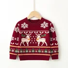 Crochet Sweater Hot Selling O-neck Fashion New Red Winter Crochet Painted Chunky Wool Baby Oversize Sweater