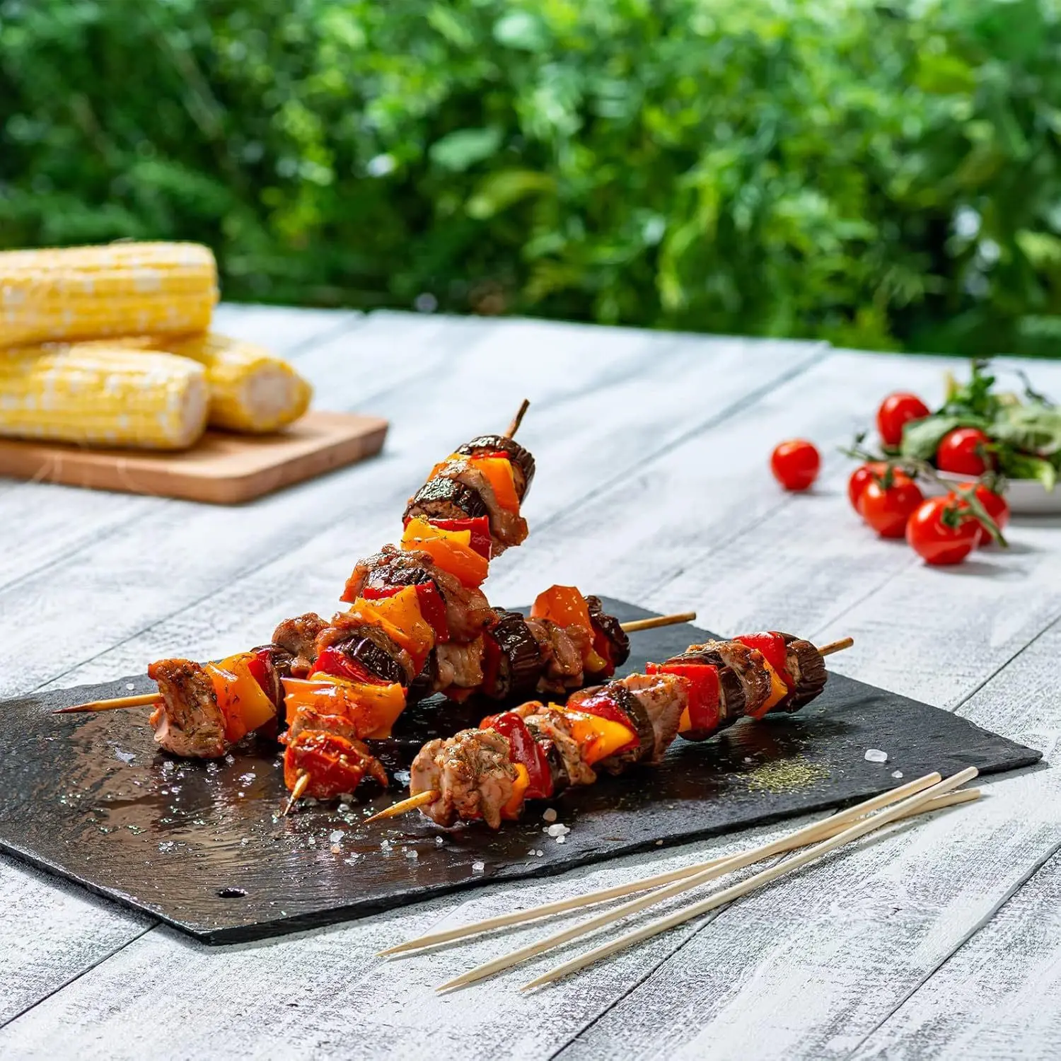 Bamboo Skewers BBQ Charcoal Grilled Fruit Appetizers Cocktails Meat Servings Cooking Sticks Multi-Function Portable supplier