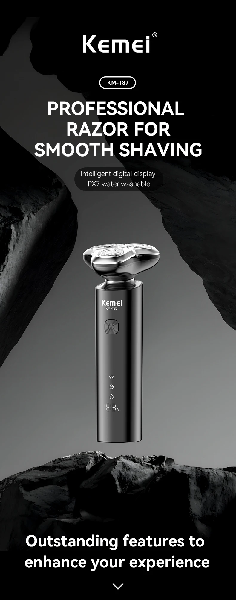 Rasoir Électrique EMEI KM-T87 pour Hommes nesto maroc