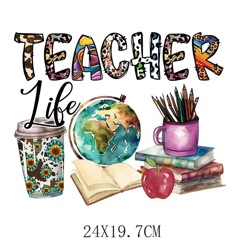 High Elastic Washable Dtf 3d Vinyl Teacher Topic Heat Transfer Designs Ready To Press For T Shirt