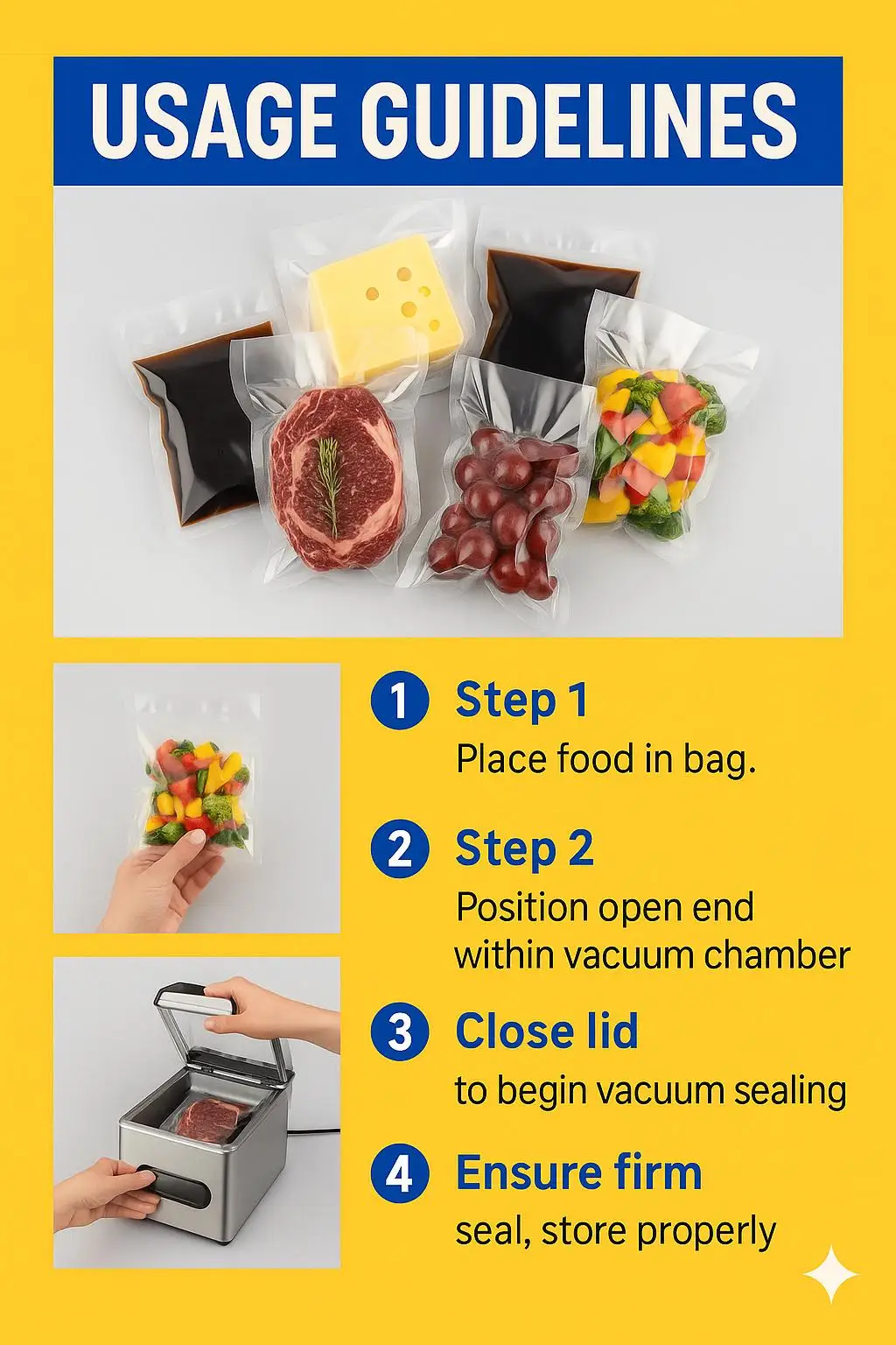 Wholesale Commercial Grade Smooth Vacuum Chamber Pouch for Fresh Meat, Sous Vide, and Restaurant Food Service - detail 9