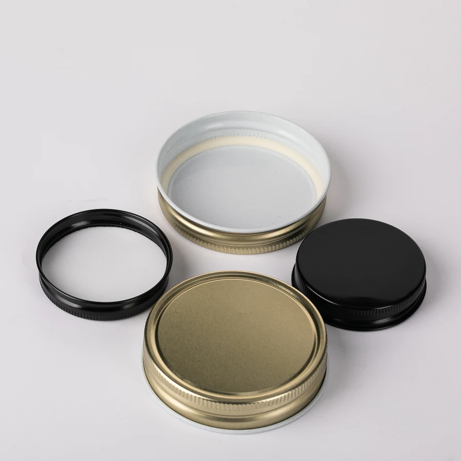 70mm 86mm Custom Gold Metal Screw Lids CT Continuous Thread Screw Caps for mason glass jars