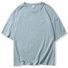 Top Wholesale Cotton Custom Printing Loose Oversize Casual Hip Top High Street Unisex Blank Plain Mens White T Shirt