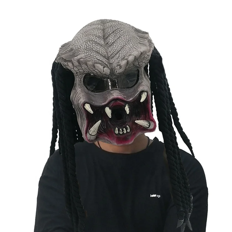 Alien vs Predator Mask Full Head Predator Latex Helmet Halloween Cosplay Props 