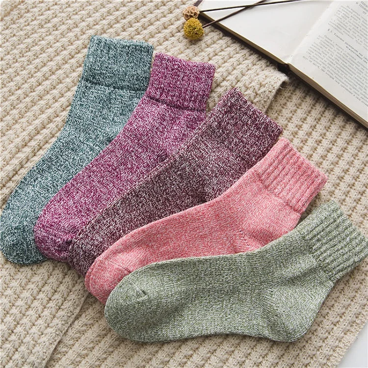 Women's 100% Sheepskin Sheep Wool Socks Soft Fuzzy Warming Knitted Handmade New 