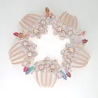 Flower Hair Wedding New Products Fashion Flower Hair Comb Bridal Hair Comb Wedding Metal Hair Comb Jewelry