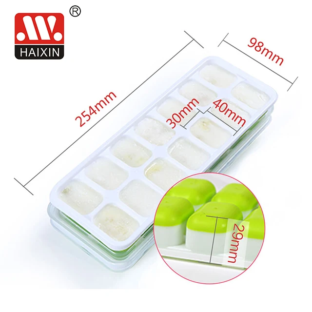 Haixing Chinese Manufacturer 14 grids fancy ice cube tray PP TPE BPA free  ice cream tray