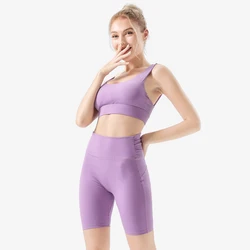 Hot Sale Fashion Absorb Sweat High Waist Women Yoga Suit Legging Sets Shorts Fitness Women's Sportswear