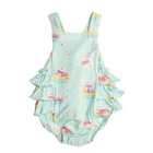 Toddlers Summer Girl Clothes Outfits Baby Short Tank Romper Toddlers Ruffle Sleeveless Bubble Rompers