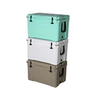 Rotomold Cooler Gint 65QT Hard Reusable Plastic Hard Sided Cooler Rotomolded Coolers Hard