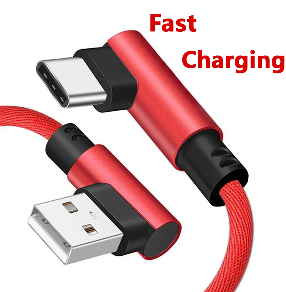 Komst blouse sensatie Type C Usb Cable 90 Degree Charging Cable For Samsung S9 S10 S8 2a Fast  Charger Data Cable For Xiaomi Mi 9 Huawei P30 P20 Mate20 - Buy 90 Degree  Usb Type